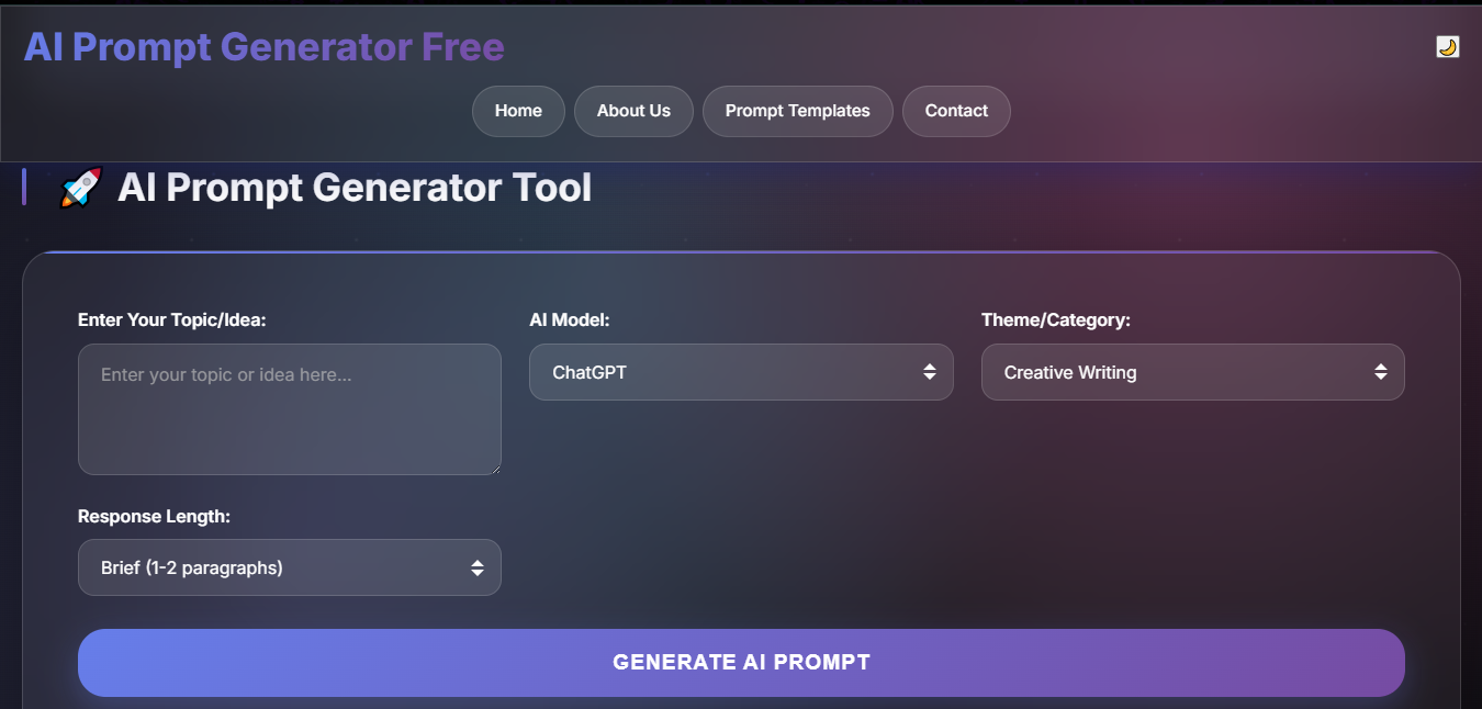 AI Prompt Generator Interface